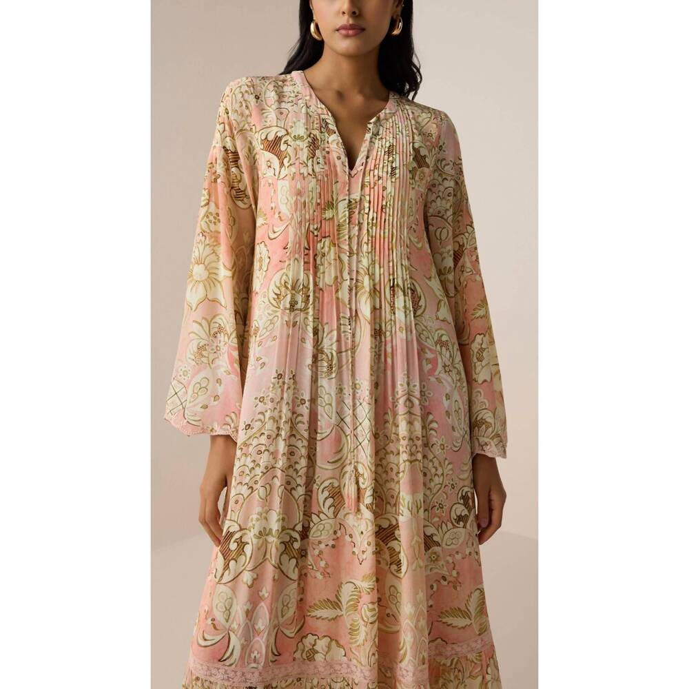 NEW HEMANT & NANDITA anah maxi dress in peach - Picture 5 of 5